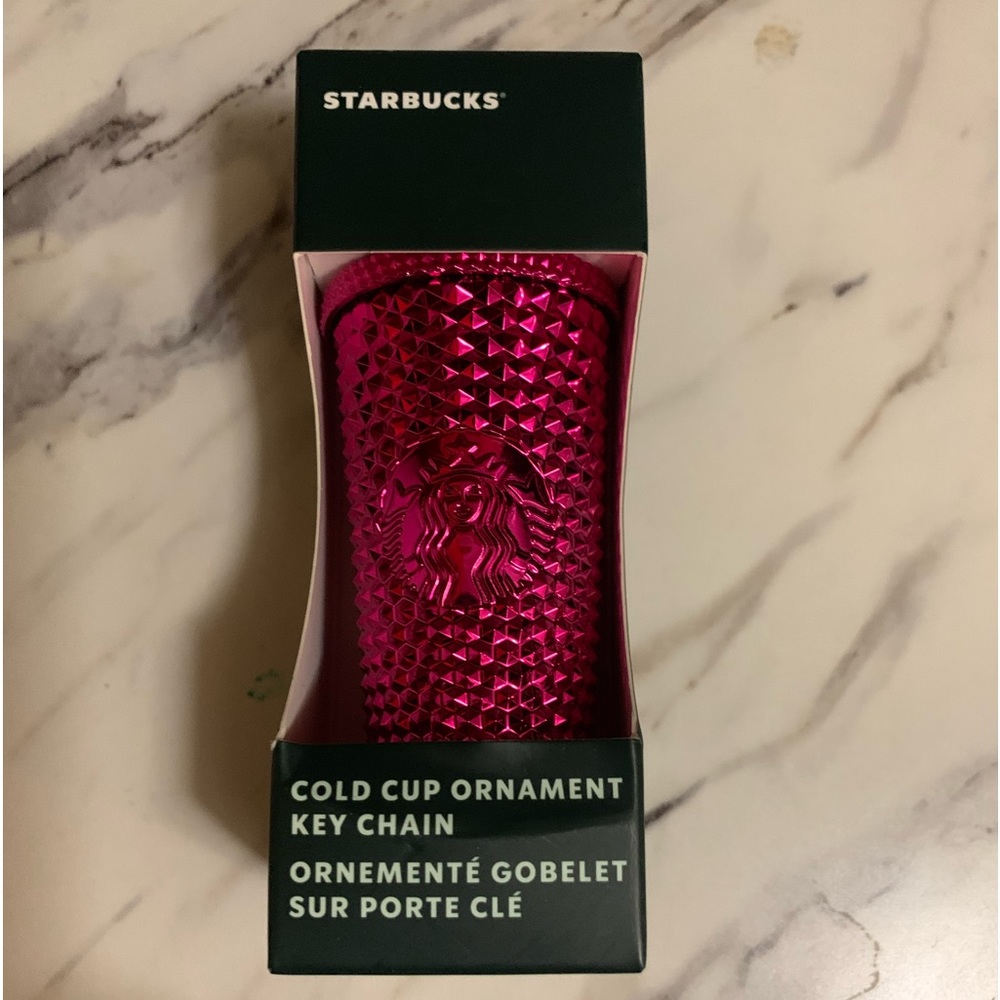 Starbucks Pink Cold Cup Ornament Keychain*